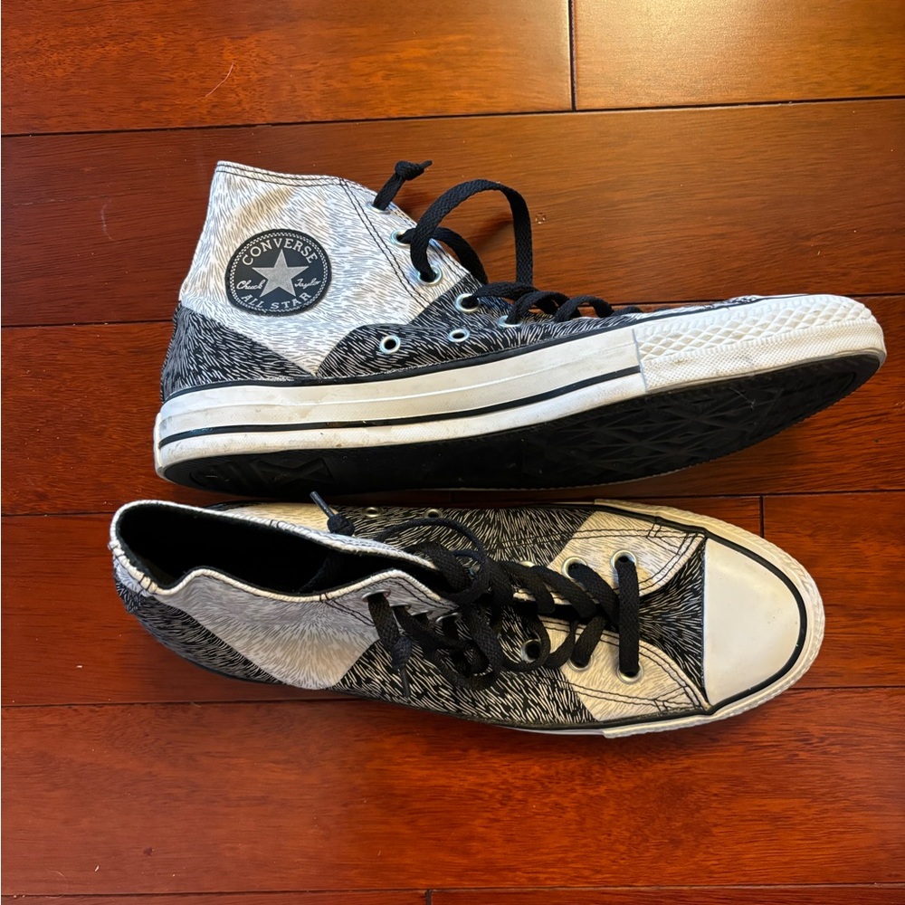 Converse reflective high tops, gray and black size women’s 11
